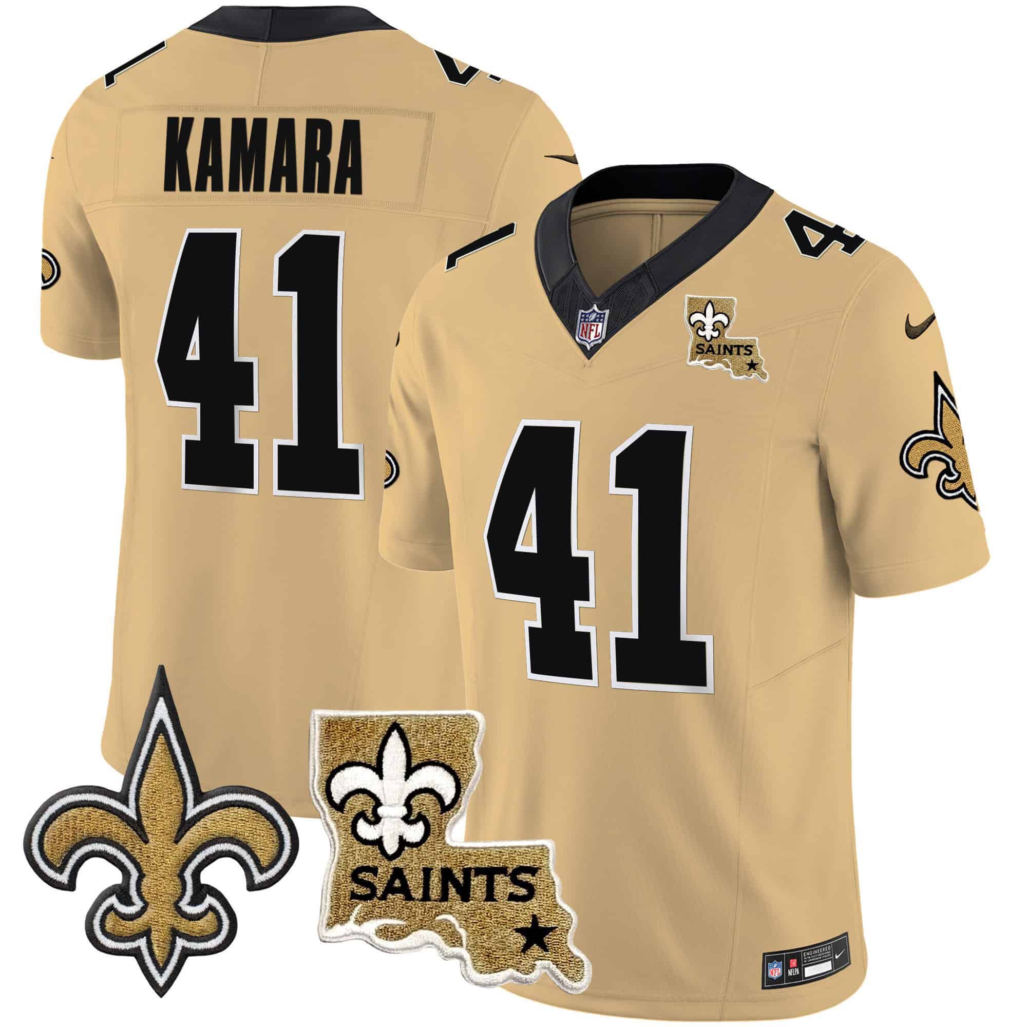 Men New Orleans Saints #41 Kamara Yellow 2024 Nike Vapor Limited NFL Jersey